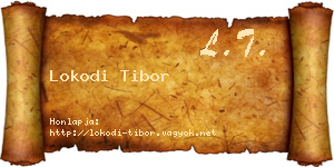 Lokodi Tibor névjegykártya